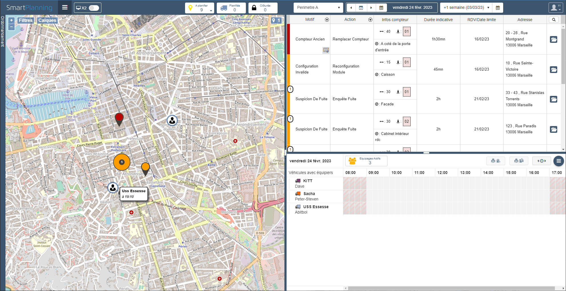 Réprésentation de la fonction: Indicateur de position d'un équipage, facilitant l'affectation des interventions les plus proches