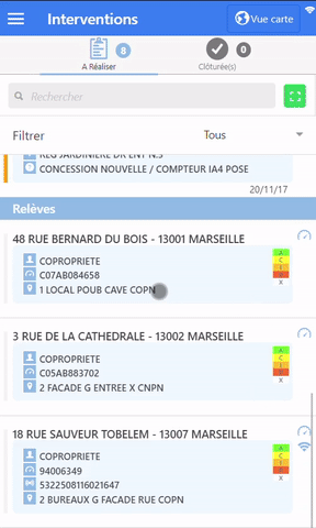 Réprésentation de la fonction: Activation / désactivation d'un indicateur permettant d'indiquer qu'une relève n'a pas pu être effectuée et devra être réalisée ultérieurement