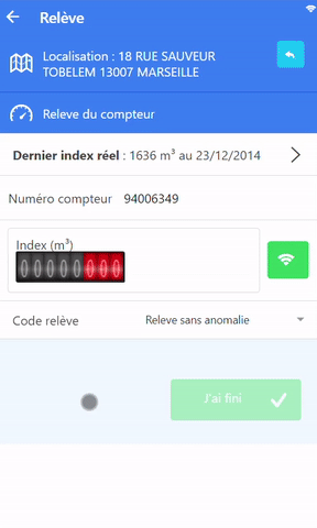 Réprésentation de la fonction: Relève d'un compteur via son module radio